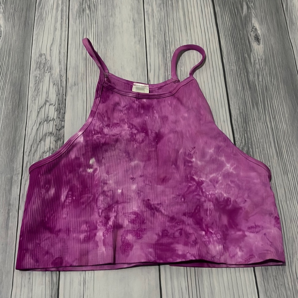 Tie Dye purple athletic crop top